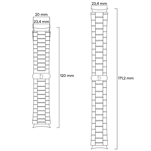 Pasek ze stali nierdzewnej Bizon Strap Watch Aura do Huawei Watch Fit 4 Pro / Fit 4 / Fit 3 srebrny