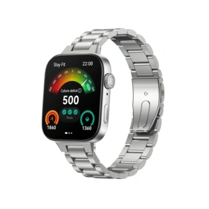 Pasek ze stali nierdzewnej Bizon Strap Watch Aura do Huawei Watch Fit 4 Pro / Fit 4 / Fit 3 srebrny