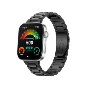 Pasek ze stali nierdzewnej Bizon Strap Watch Aura do Huawei Watch Fit 4 Pro / Fit 4 / Fit 3 czarny