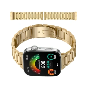Pasek ze stali nierdzewnej Bizon Strap Watch Aura do Huawei Watch Fit 4 Pro / Fit 4 / Fit 3 złoty