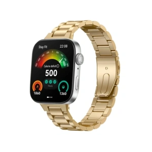 Pasek ze stali nierdzewnej Bizon Strap Watch Aura do Huawei Watch Fit 4 Pro / Fit 4 / Fit 3 złoty
