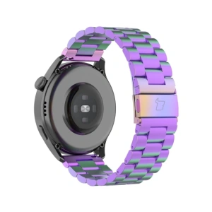 Pasek ze stali nierdzewnej do smartwatcha Bizon Strap Watch Aura QuickRelease 20mm tęczowy