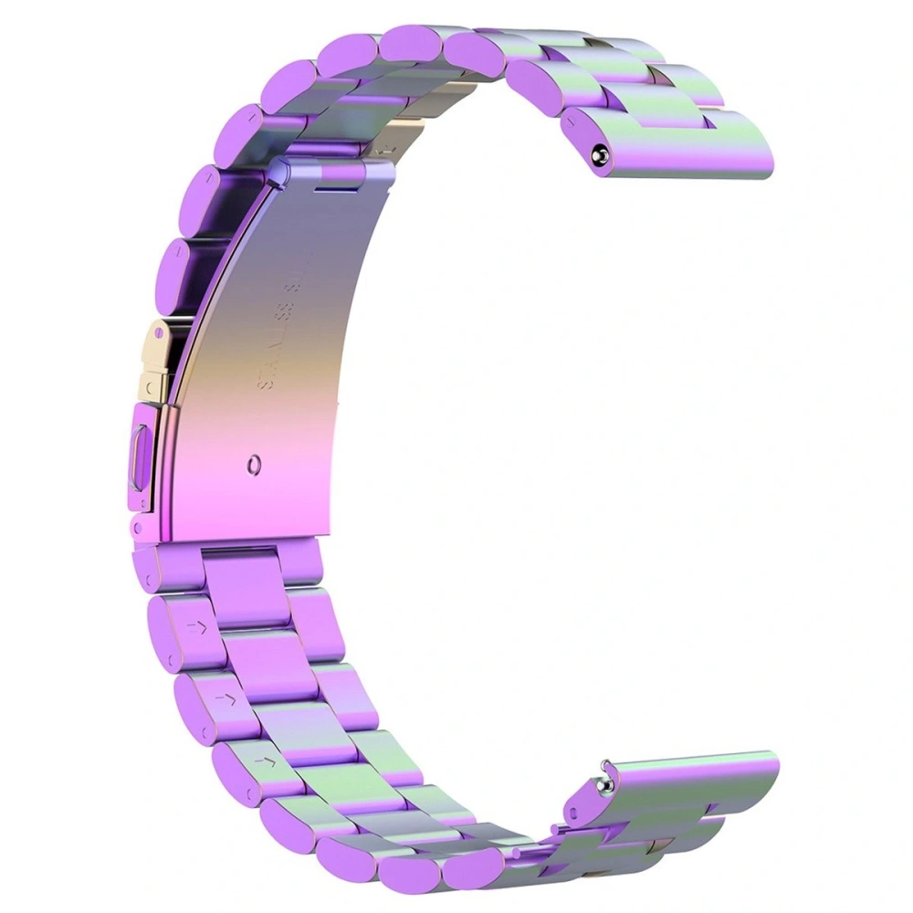 Pasek ze stali nierdzewnej do smartwatcha Bizon Strap Watch Aura QuickRelease 20mm tęczowy