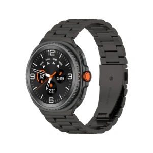 Pasek ze stali nierdzewnej Bizon Strap Watch Aura do Samsung Galaxy Watch 8 40mm / 44mm / 8 Classic 46mm czarny