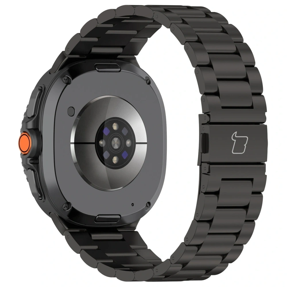 Pasek ze stali nierdzewnej Bizon Strap Watch Aura do Samsung Galaxy Watch 8 40mm / 44mm / 8 Classic 46mm czarny