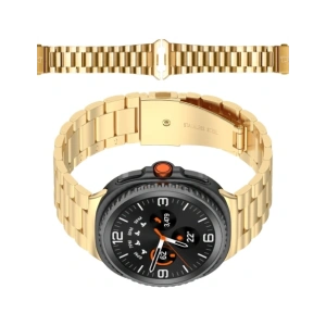 Pasek ze stali nierdzewnej Bizon Strap Watch Aura do Samsung Galaxy Watch 8 40mm / 44mm / 8 Classic 46mm złoty