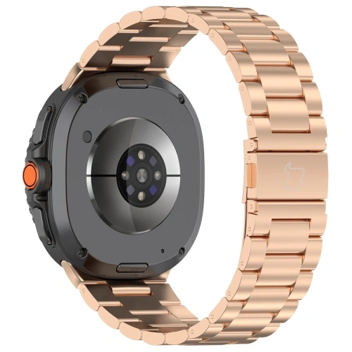 Pasek ze stali nierdzewnej Bizon Strap Watch Aura do Samsung Galaxy Watch 8 40mm / 44mm / 8 Classic 46mm różowozłoty