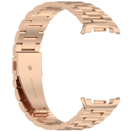 Pasek ze stali nierdzewnej Bizon Strap Watch Aura do Samsung Galaxy Watch 8 40mm / 44mm / 8 Classic 46mm różowozłoty