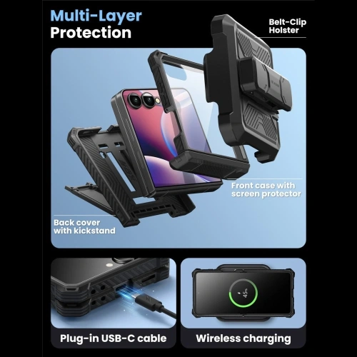 Etui Supcase IBLSN ArmorBox do Samsung Galaxy Z Flip 7 Black