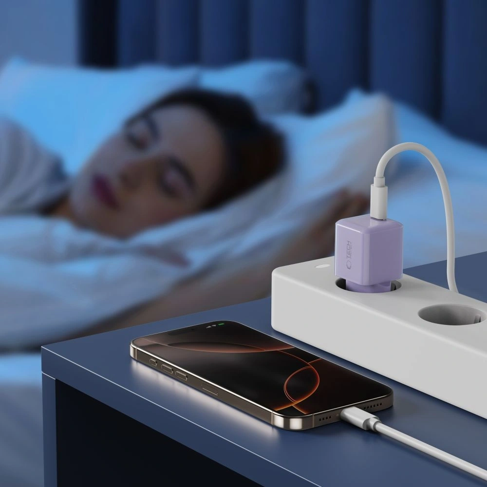 Ładowarka sieciowa Tech-Protect NCM25 USB-C Network Charger PD 25W Baby Purple