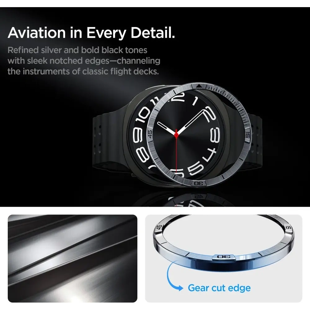 Nakładka Spigen Bezel Tune Pilot do Samsung Galaxy Watch 8 44mm Silver