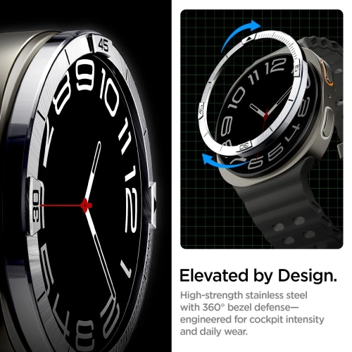 Nakładka Spigen Bezel Tune Pilot do Samsung Galaxy Watch 8 44mm Silver