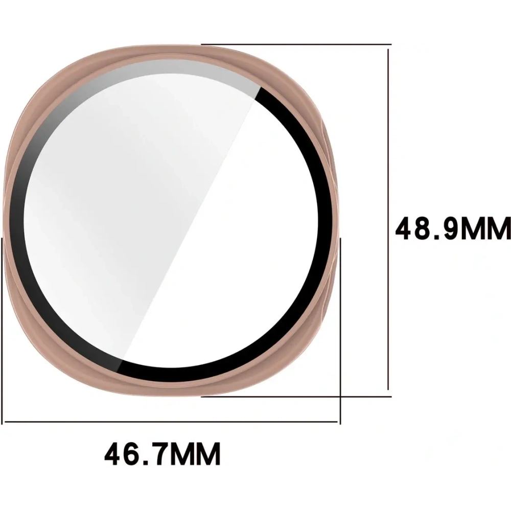Etui ze szkłem do zegarka Bizon Case+Glass Watch do Samsung Galaxy Watch 8 44mm różowe