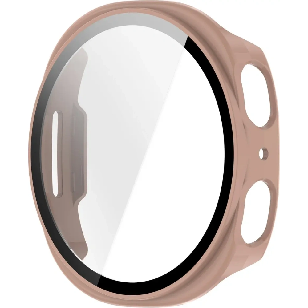 Etui ze szkłem do zegarka Bizon Case+Glass Watch do Samsung Galaxy Watch 8 44mm różowe