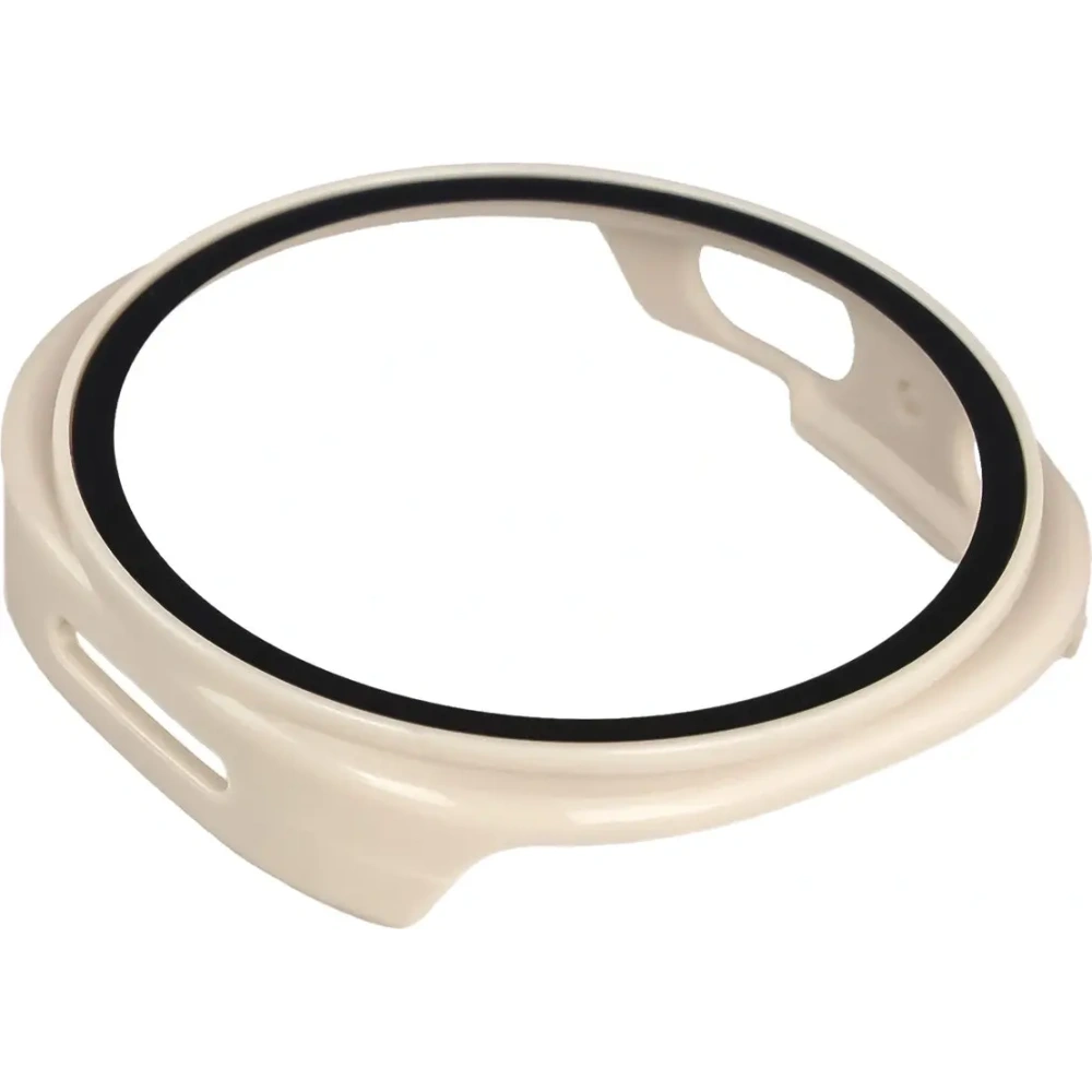 Etui ze szkłem do zegarka Bizon Case+Glass Watch do Samsung Galaxy Watch 8 44mm beżowe