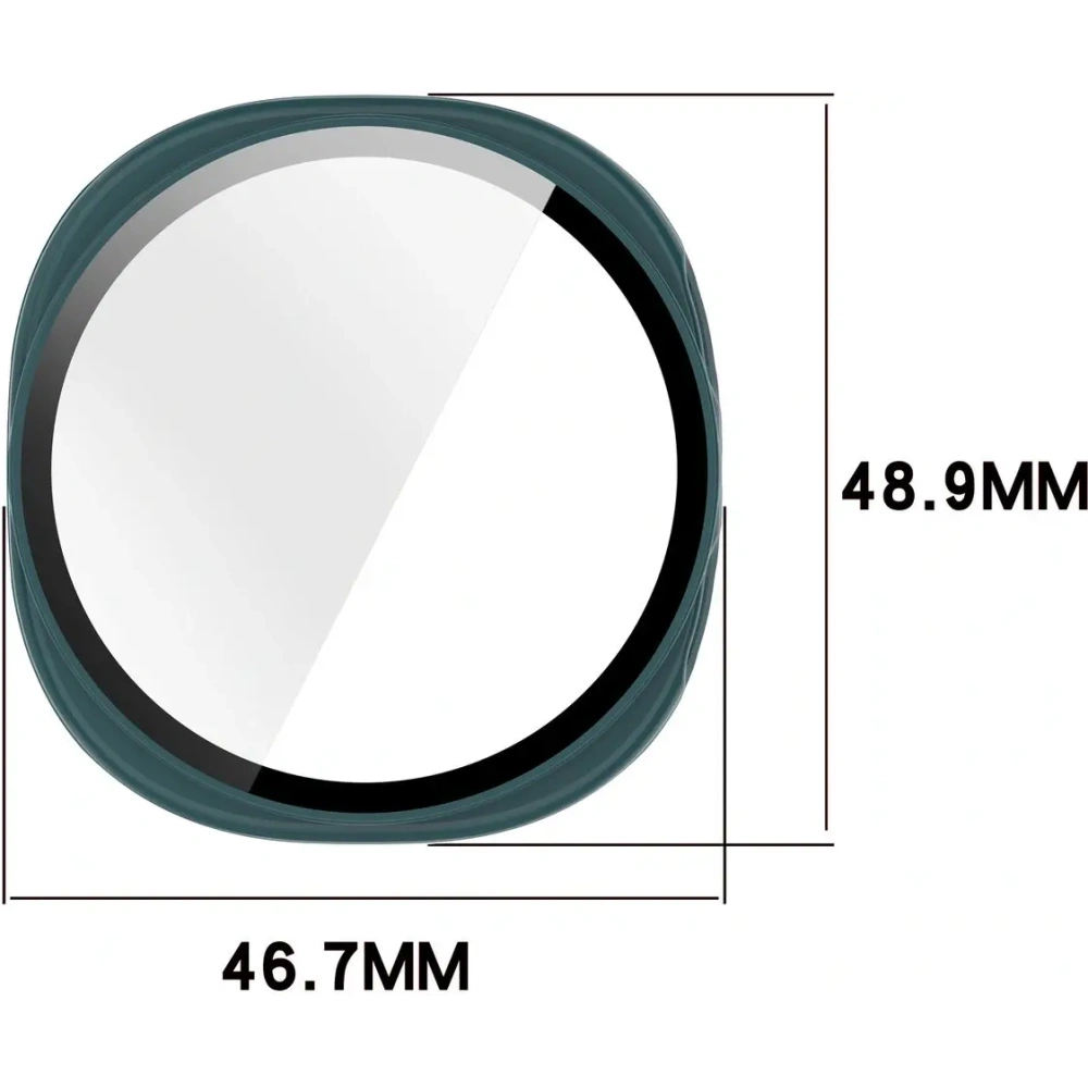 Etui ze szkłem do zegarka Bizon Case+Glass Watch do Samsung Galaxy Watch 8 44mm zielone