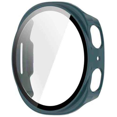 Etui ze szkłem do zegarka Bizon Case+Glass Watch do Samsung Galaxy Watch 8 44mm zielone