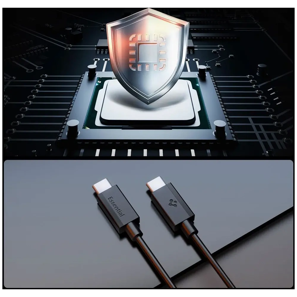 Kabel USB-C / USB-C Spigen EB6020CC Essential USB-C Cable 60W 200cm Black