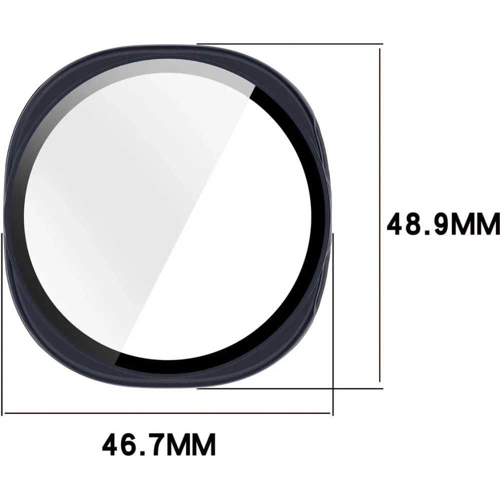 Etui ze szkłem do zegarka Bizon Case+Glass Watch do Samsung Galaxy Watch 8 44mm niebieskie