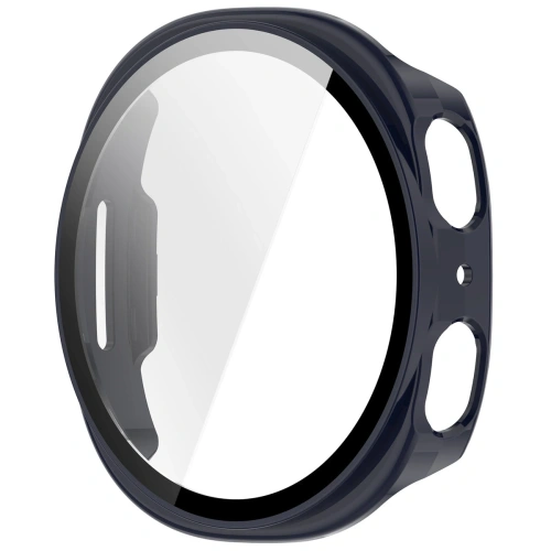 Etui ze szkłem do zegarka Bizon Case+Glass Watch do Samsung Galaxy Watch 8 44mm niebieskie