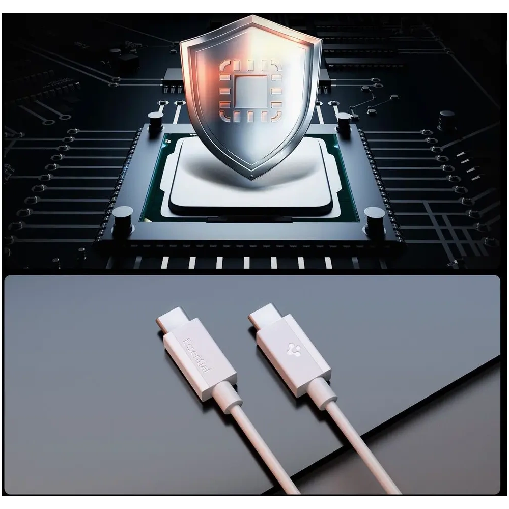 Kabel USB-C / USB-C Spigen EB6020CC Essential USB-C Cable 60W 200cm White
