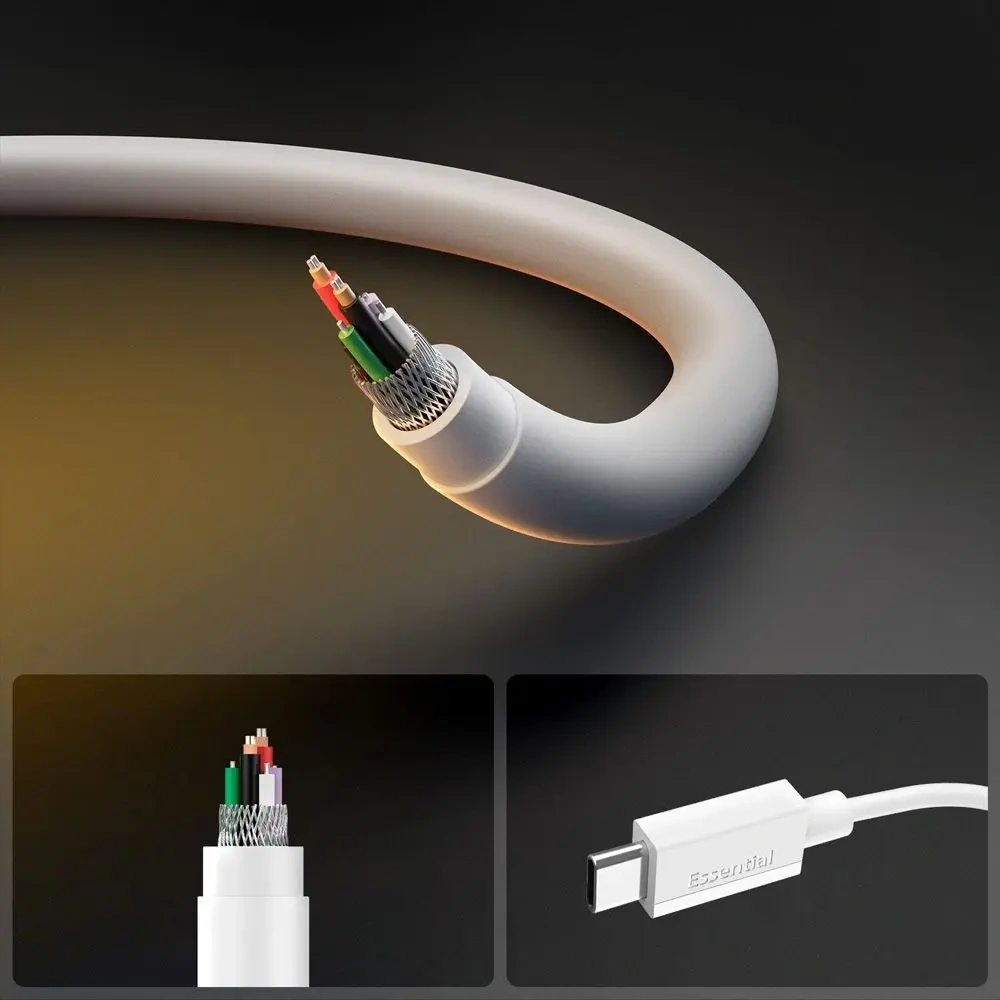 Kabel USB-C / USB-C Spigen EB6020CC Essential USB-C Cable 60W 200cm White