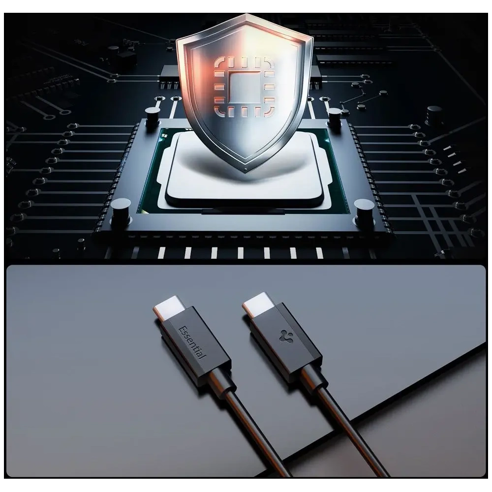 Kabel USB-C / USB-C Spigen EB6010CC Essential USB-C Cable 60W 100cm Black