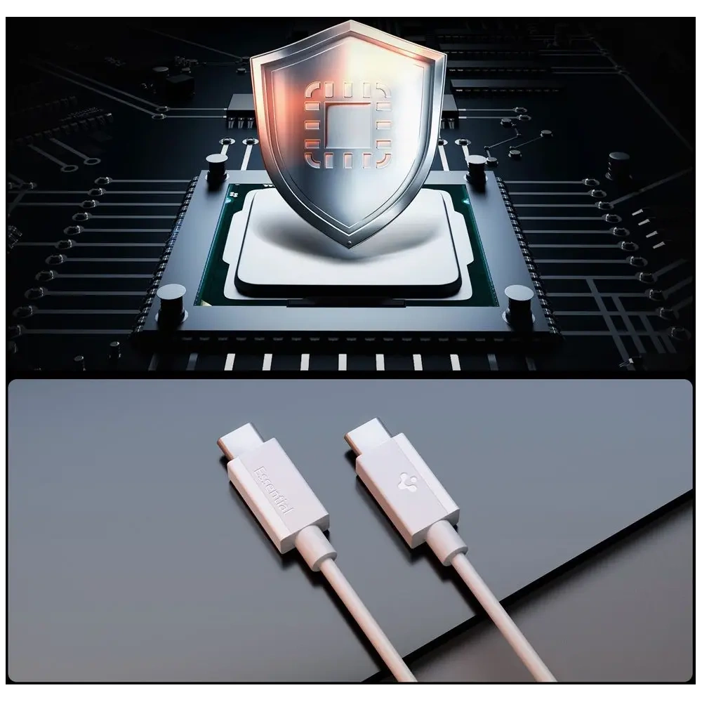 Kabel USB-C / USB-C Spigen EB6010CC Essential USB-C Cable 60W 100cm White
