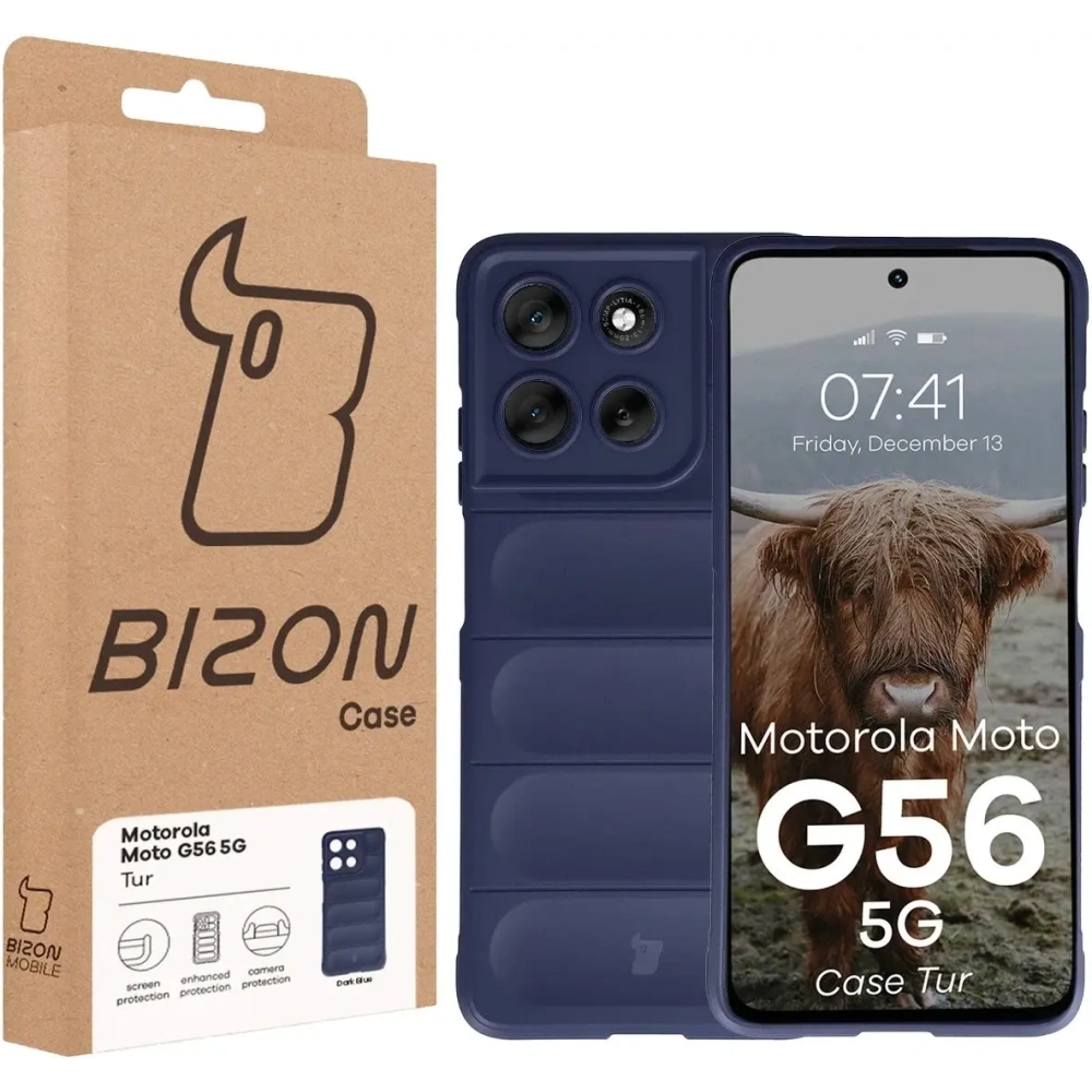 Pancerne etui Bizon Case Tur do Motorola Moto G56 5G granatowe