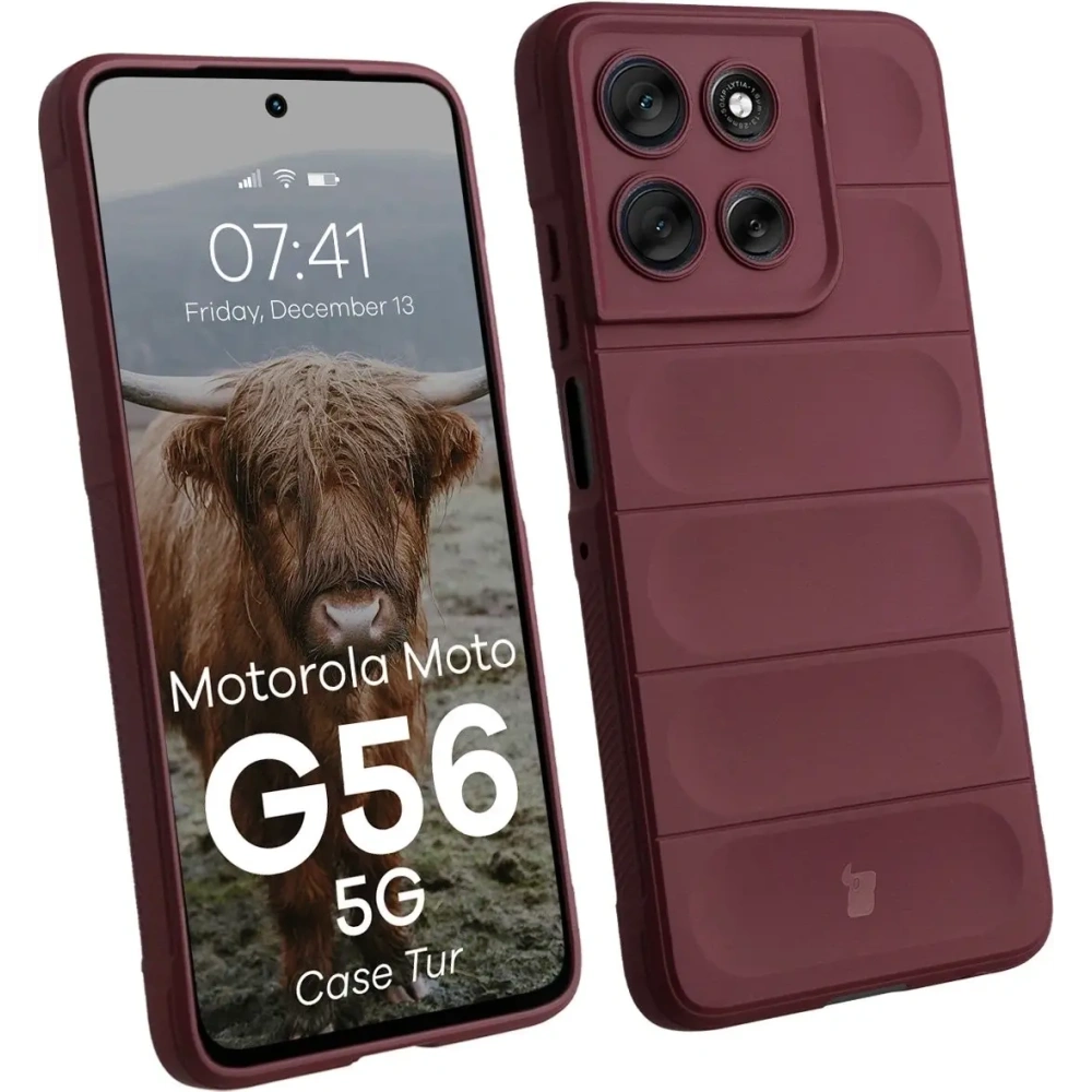 Pancerne etui Bizon Case Tur do Motorola Moto G56 5G burgundowe