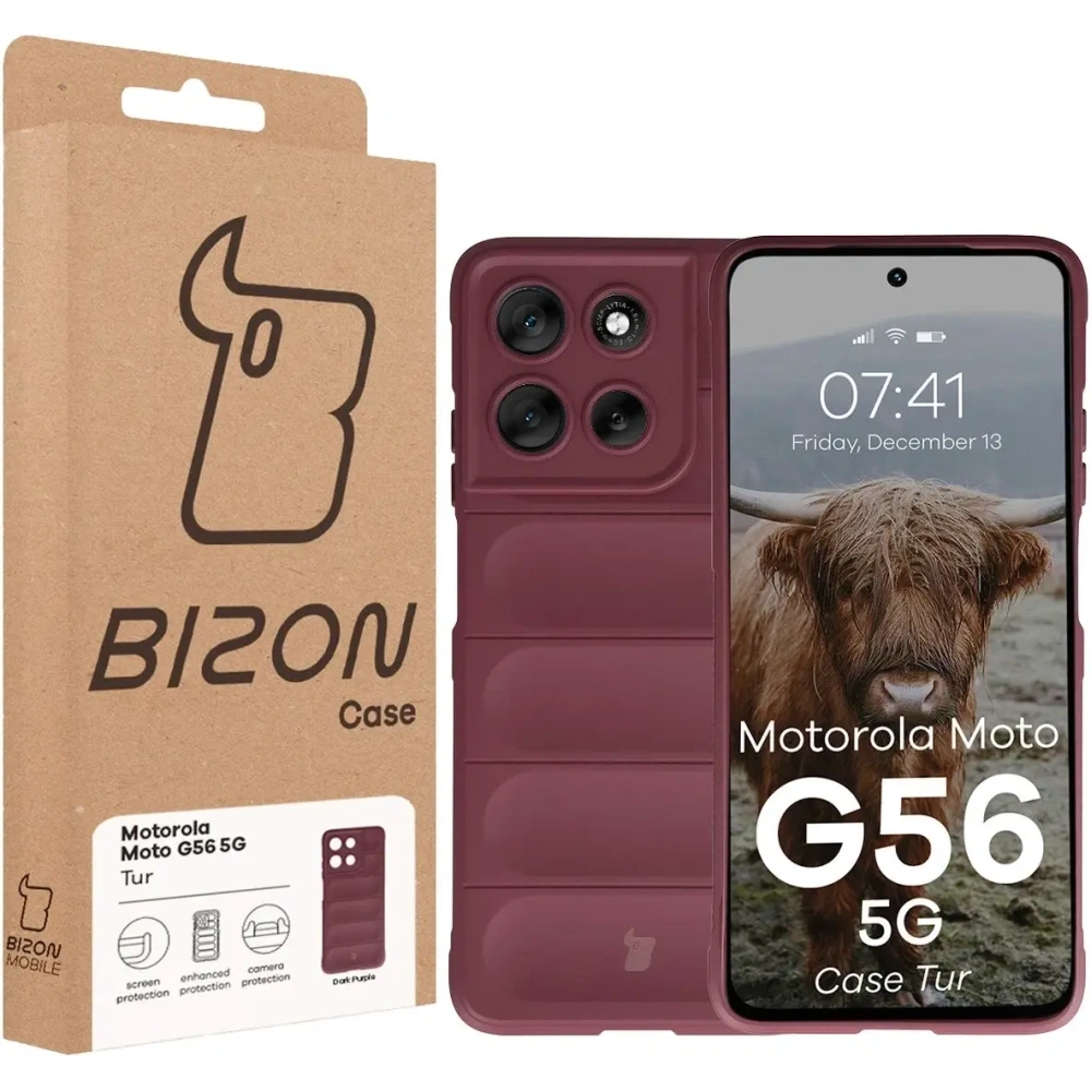 Pancerne etui Bizon Case Tur do Motorola Moto G56 5G burgundowe