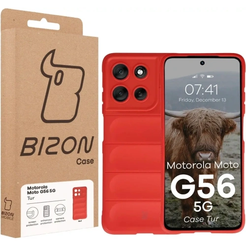 Pancerne etui Bizon Case Tur do Motorola Moto G56 5G czerwone