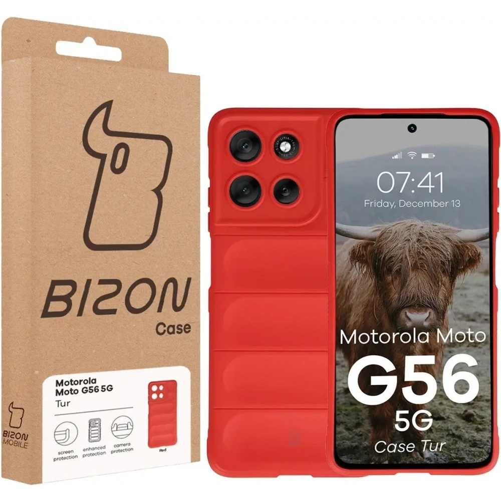 Pancerne etui Bizon Case Tur do Motorola Moto G56 5G czerwone