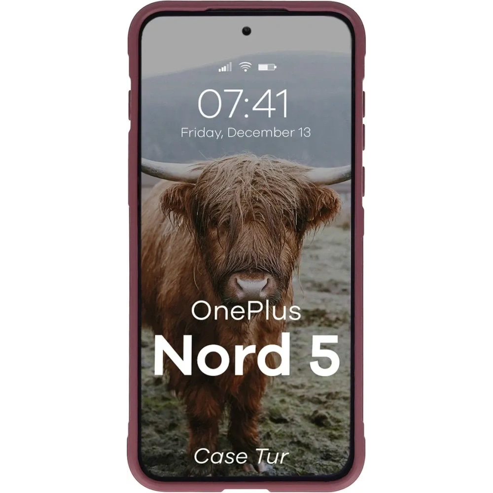 Pancerne etui Bizon Case Tur do OnePlus Nord 5 burgundowe