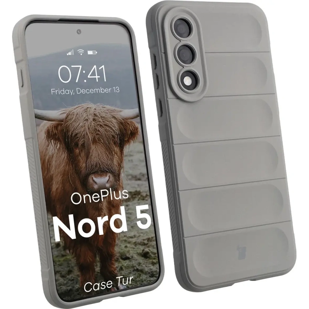 Pancerne etui Bizon Case Tur do OnePlus Nord 5 jasnoszare