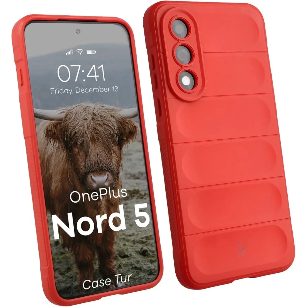 Pancerne etui Bizon Case Tur do OnePlus Nord 5 czerwone