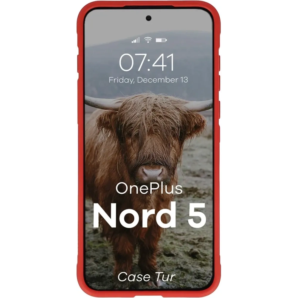 Pancerne etui Bizon Case Tur do OnePlus Nord 5 czerwone