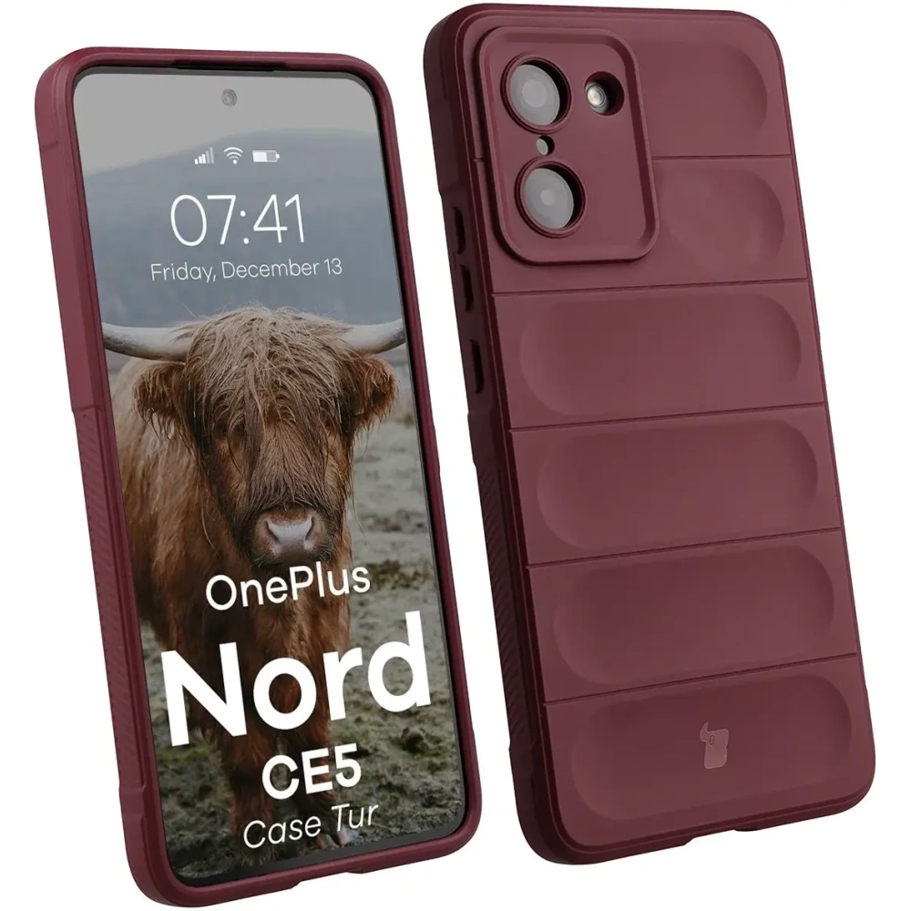 Pancerne etui Bizon Case Tur do OnePlus Nord CE5 5G burgundowe