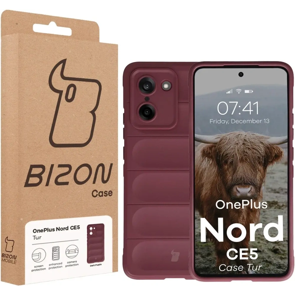 Pancerne etui Bizon Case Tur do OnePlus Nord CE5 5G burgundowe