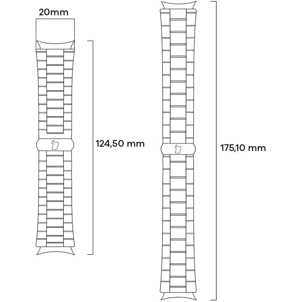 Pasek ze stali nierdzewnej do smartwatcha Bizon Strap Watch Aura QuickRelease 20mm złoty