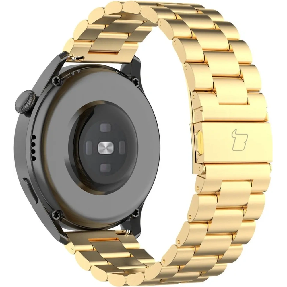 Pasek ze stali nierdzewnej do smartwatcha Bizon Strap Watch Aura QuickRelease 20mm złoty