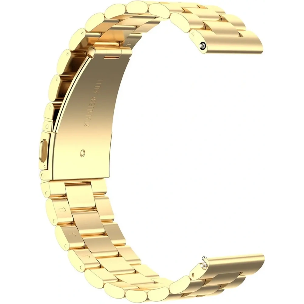 Pasek ze stali nierdzewnej do smartwatcha Bizon Strap Watch Aura QuickRelease 20mm złoty