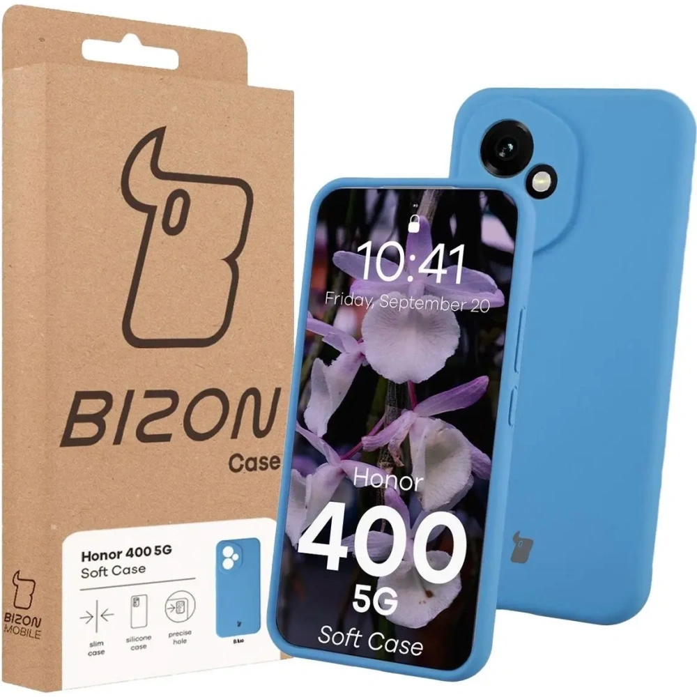 Silikonowe etui Bizon Soft Case do Honor 400 niebieskie