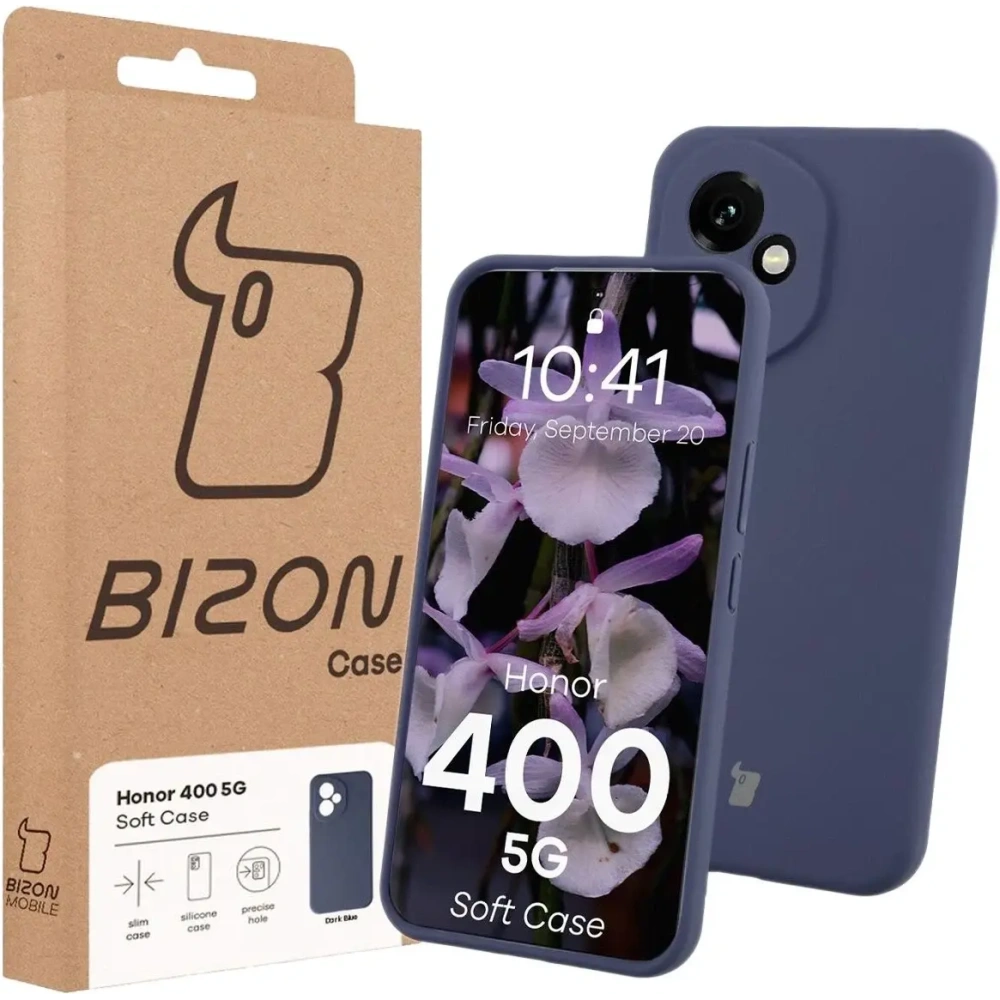 Silikonowe etui Bizon Soft Case do Honor 400 ciemnoniebieskie