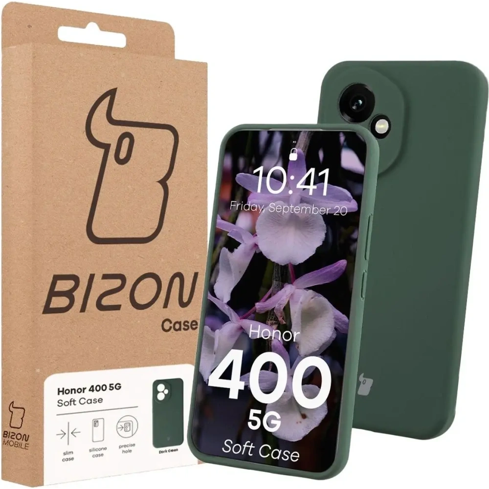 Silikonowe etui Bizon Soft Case do Honor 400 ciemnozielone