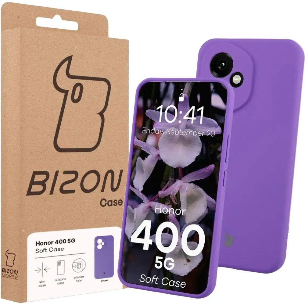 Silikonowe etui Bizon Soft Case do Honor 400 fioletowe