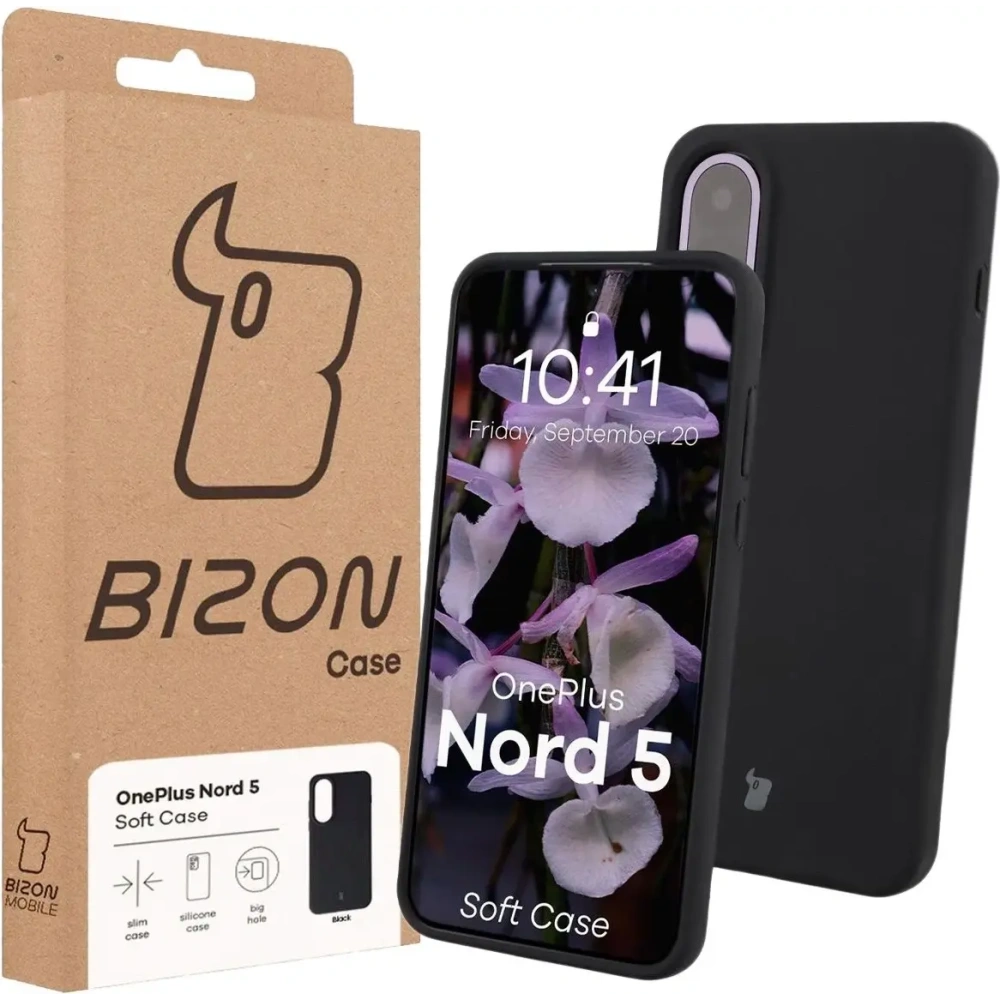 Silikonowe etui Bizon Soft Case do OnePlus Nord 5 czarne