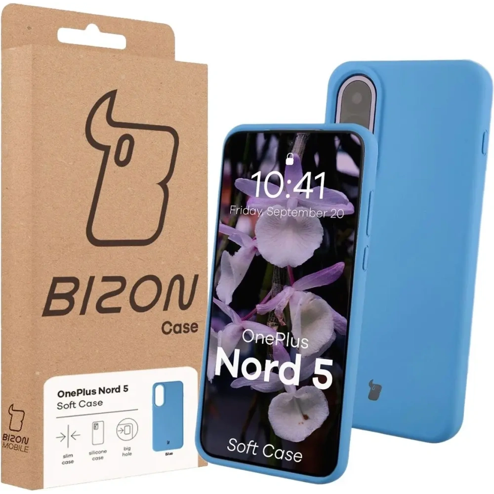 Silikonowe etui Bizon Soft Case do OnePlus Nord 5 niebieskie