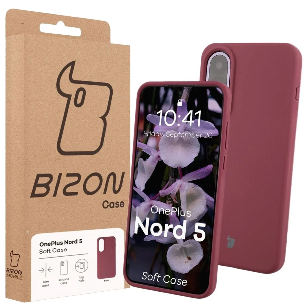 Silikonowe etui Bizon Soft Case do OnePlus Nord 5 ciemnofioletowe