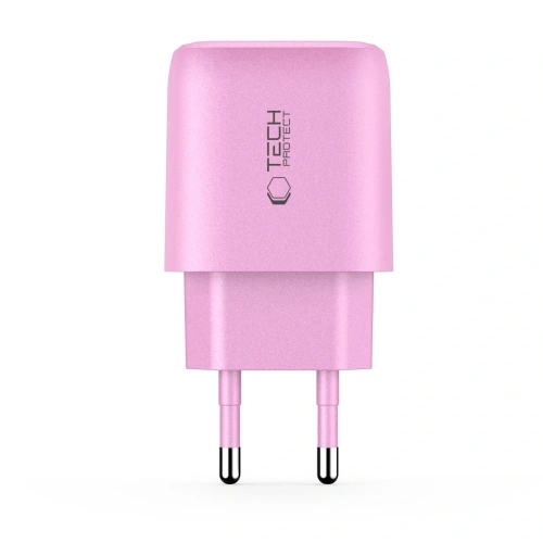 Ładowarka sieciowa Tech-Protect NCA20 USB-A, USB-C Network Charger PD 20W / QC3.0 Baby Pink